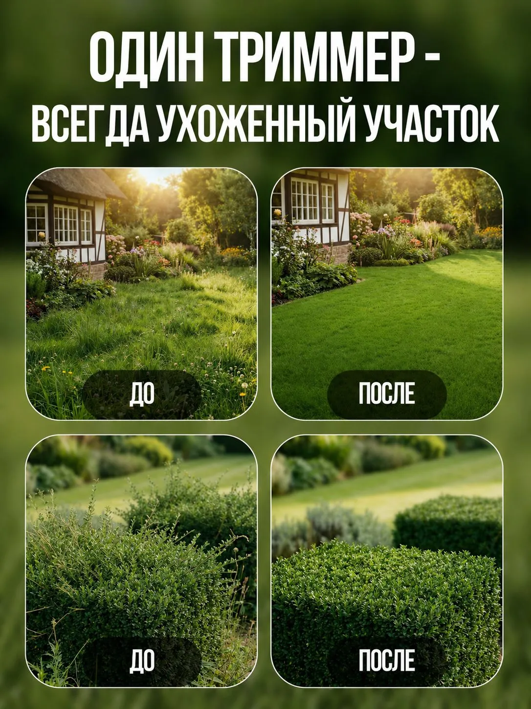 До и после — результат триммера